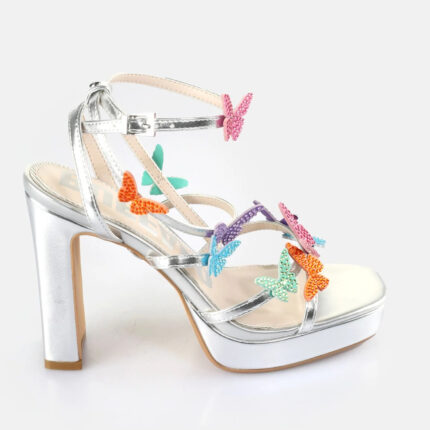 Γυναικεία Πέδιλα Buffalo June Miss Butterfly BN12916151 Ασημί