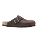 Ανατομικά Δερμάτινα Σαμπό Birkenstock Boston 0860131 Καφέ Regular Fit