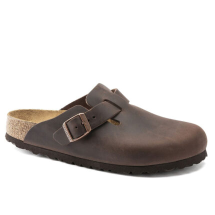 Ανατομικά Δερμάτινα Σαμπό Birkenstock Boston 0860131 Καφέ Regular Fit