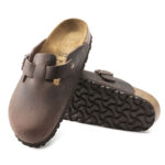 Ανατομικά Δερμάτινα Σαμπό Birkenstock Boston 0860131 Καφέ Regular Fit