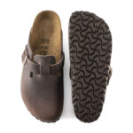 Ανατομικά Δερμάτινα Σαμπό Birkenstock Boston 0860131 Καφέ Regular Fit