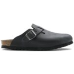 Ανατομικά Δερμάτινα Σαμπό Birkenstock Boston 0059461 Μαύρα Regular Fit