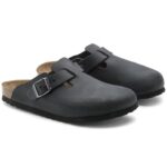 Ανατομικά Δερμάτινα Σαμπό Birkenstock Boston 0059461 Μαύρα Regular Fit