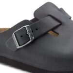 Ανατομικά Δερμάτινα Σαμπό Birkenstock Boston 0059461 Μαύρα Regular Fit