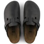 Ανατομικά Δερμάτινα Σαμπό Birkenstock Boston 0059461 Μαύρα Regular Fit