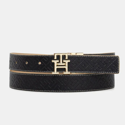 Γυναικεία Ζώνη Διπλής Όψης Tommy Hilfiger 3.0cm AW0AW18256-0GY Μπλε/Μπεζ