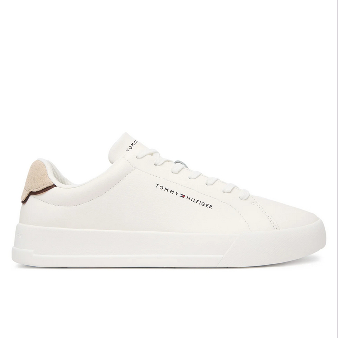 Ανδρικά Δερμάτινα Sneakers Tommy Hilfiger FM0FM05367 0LE Λευκά Μπεζ Ανδρικά Δερμάτινα Sneakers Tommy Hilfiger FM0FM05367 0LE Λευκά Μπεζ