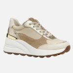Γυναικεία Ανατομικά Δερμάτινα Sneakers Geox Spherica D65WAB 01122 C1S2L Μπεζ/Χρύσο