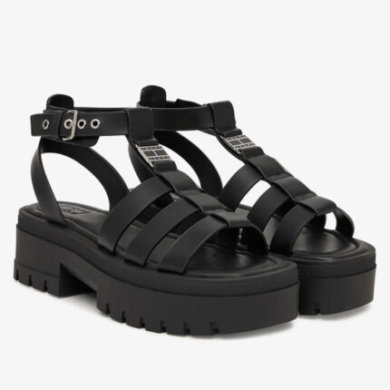 Γυναικεία Δερμάτινα Σανδάλια Tommy Hilfiger EN0EN02943-BDS Μαύρα