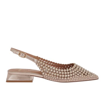 Γυναικεία Παπούτσια SlingBack Exe Hillary-141 Πλατίνα Στρας W47001411Z36