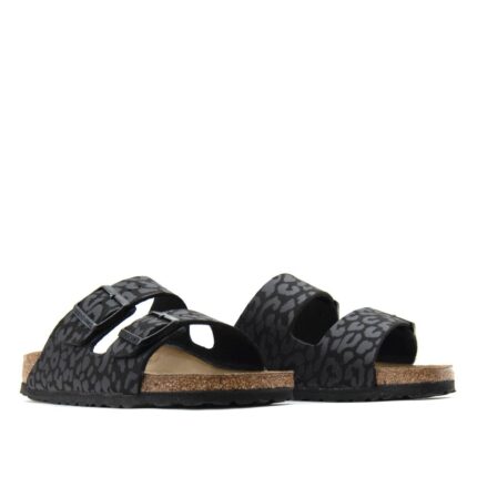Γυναικεία Ανατομικά Σανδάλια Birkenstock Arizona Bs 1030563 Leo Black Narrow Fit
