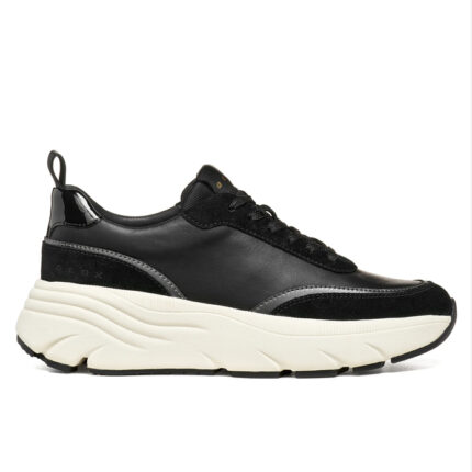 Γυναικεία Ανατομικά Δερμάτινα Sneakers Geox Diamanta D66UFA 08522 C9999 Μαύρα