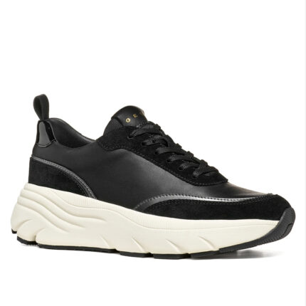 Γυναικεία Ανατομικά Δερμάτινα Sneakers Geox Diamanta D66UFA 08522 C9999 Μαύρα