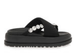 Γυναικεία Flatforms Exe 19796-1 Μαύρο Ασημί Στρας W403R9613B04