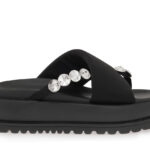 Γυναικεία Flatforms Exe 19796-1 Μαύρο Ασημί Στρας W403R9613B04
