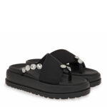 Γυναικεία Flatforms Exe 19796-1 Μαύρο Ασημί Στρας W403R9613B04