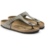 Γυναικείες Ανατομικές Παντόφλες Birkenstock Gizeh Birko-Flor Stone Nubuck 0043391 Regular Fit