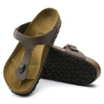 Γυναικείες Ανατομικές Παντόφλες Birkenstock Gizeh Birko-Flor Nubuck Mocca 043751 Resular Fit