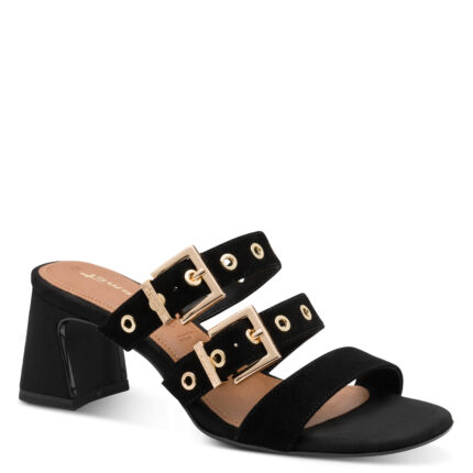 Γυναικεία Ανατομικά Δερμάτινα Mules Tamaris 1-27222-46 001 Μαύρο