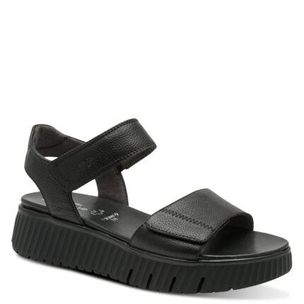 Γυναικεία Ανατομικά Δερμάτινα Πέδιλα Tamaris Comfort 8-88720-44 001 Μαύρο