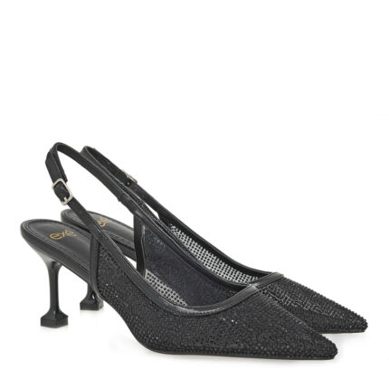 Γυναικεία Slingback Exe 5153-211 Μαύρο Στρας W47005114171