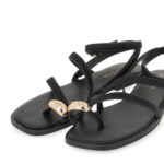 Γυναικεία Flat Πέδιλα Seven SVN!LY-TM-1023 Μαύρο Πόνυ Χρυσό W419A230191L