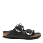 Γυναικεία Δερμάτινα Ανατομικά Σανδάλια Birkenstock Arizona Big Buckle 1011075 Μαύρα Narrow Fit