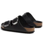 Γυναικεία Δερμάτινα Ανατομικά Σανδάλια Birkenstock Arizona Big Buckle 1011075 Μαύρα Narrow Fit