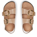 Γυναικεία Ανατομικά Δερμάτινα Σανδάλια Birkenstock Milano 1026484 Μπεζ Narrow Fit