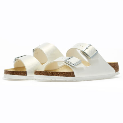 Γυναικεία Ανατομικά Σανδάλια Birkenstock Arizona 1026500 Shiny Lizard Λευκό Narrow