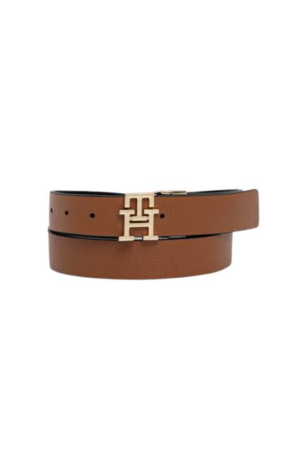 Γυναικεία Δερμάτινη Ζώνη Διπλής Όψης Tommy Hilfiger 3.0 AW0AW18691-BDS Μαύρη-Ταμπά