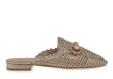 Γυναικεία Mules Exe 23008-A1 Πλατίνα W439W0811L46